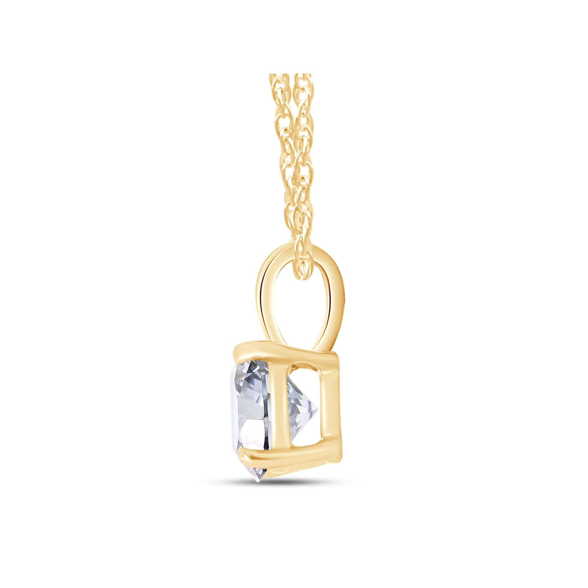 .80 CTW Certified Genuine Moissanite Solitaire Pendant Necklace - Choice of 14k White or Yellow Gold